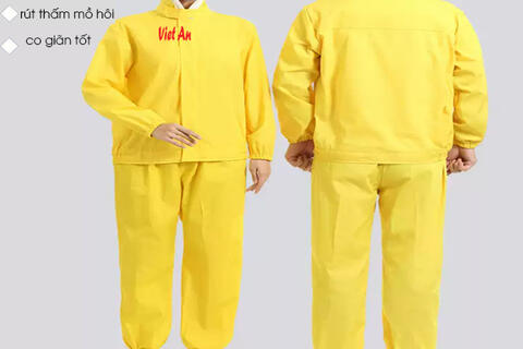 Quần Áo Thủy Sản Silk Vàng Liền Nón , QATSVA31