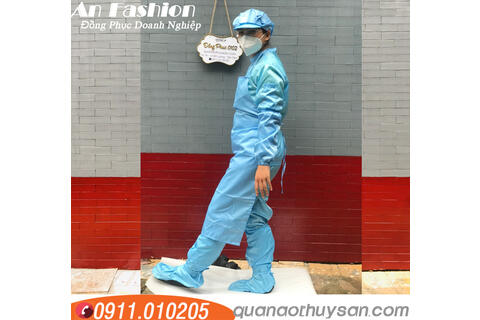 Combo Quần Áo Phòng Sạch Xanh, Ủng Và Nón, Tạp Dề