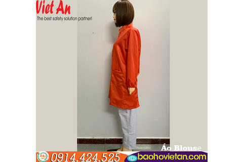 Áo Blouse Phòng Sạch Màu Cam