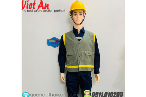 Áo Ghile Bảo Hộ Công Trường 2 Túi Xám