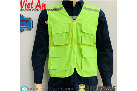 Áo Ghile Phản Quang Màu Xanh