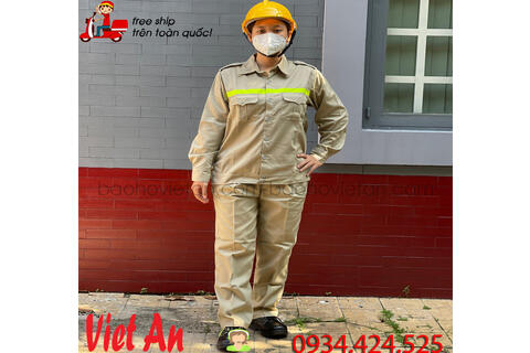 Quần Áo Bảo Hộ Thủy Sản Nâu Kem