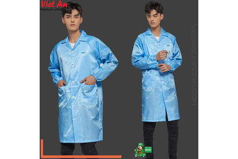 Áo Blouse Phòng Sạch Dài Tay Màu Xanh QAPSNTVA014