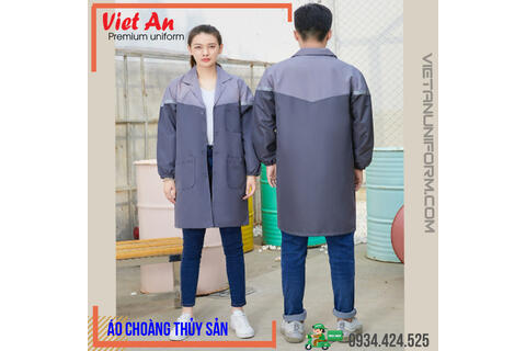 Áo Choàng Thủy Sản Dài Tay Màu Xám Phản Quang ACTSVA17