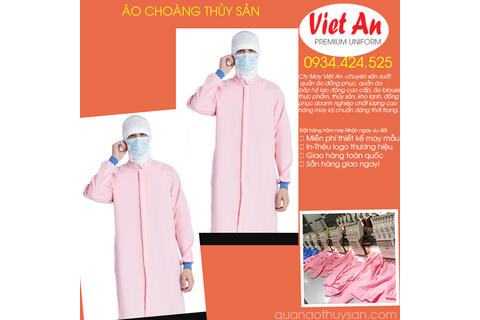 Áo Choàng Thủy Sản  Màu Hồng Có Nón Dài Tay ACTSVA16