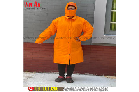 Áo Khoác Dài Kho Lạnh Màu Cam Âm 30 Độ AKLVA20