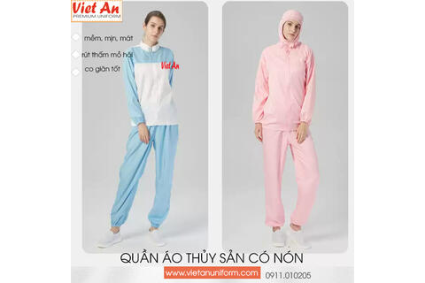 Quần Áo Thủy Sản Silk Phối Màu Liền Nón , QATSVA38