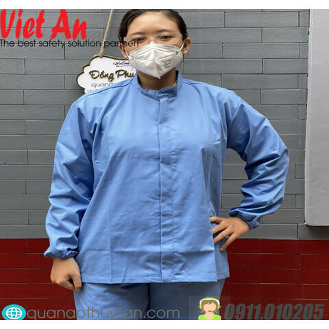 Quần Áo Thủy Sản Xanh Cổ Trụ Đơn Gỉan Thoải Mái Dể Hoạt Động