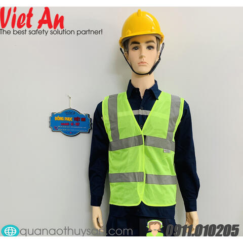 Áo Ghile Phản Quang Màu Xanh Không Túi