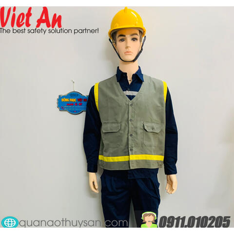 Áo Ghile Bảo Hộ Công Trường 2 Túi Xám