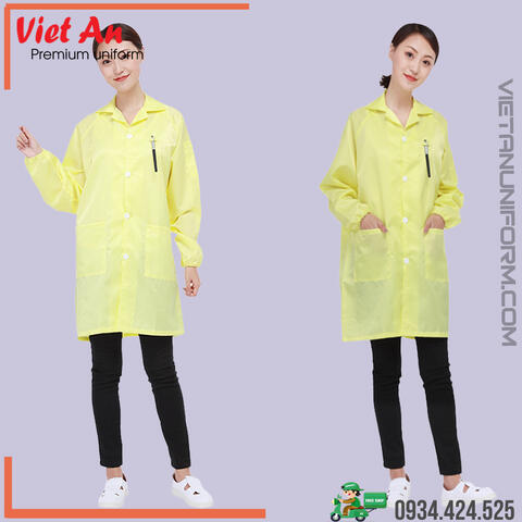 Áo Blouse Phòng Sạch Dài Tay Màu Vàng QAPSNTVA18